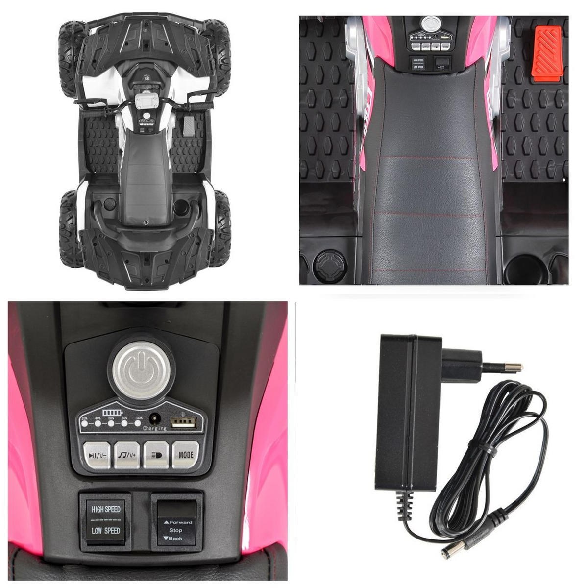 ELEKTROFAHRZEUG Buggy Cool NEL-007 rosa EVA-Reifen, Scheinwerfer, Musikfunktion - Rosa, Kunststoff (117/68/75cm) - Moni