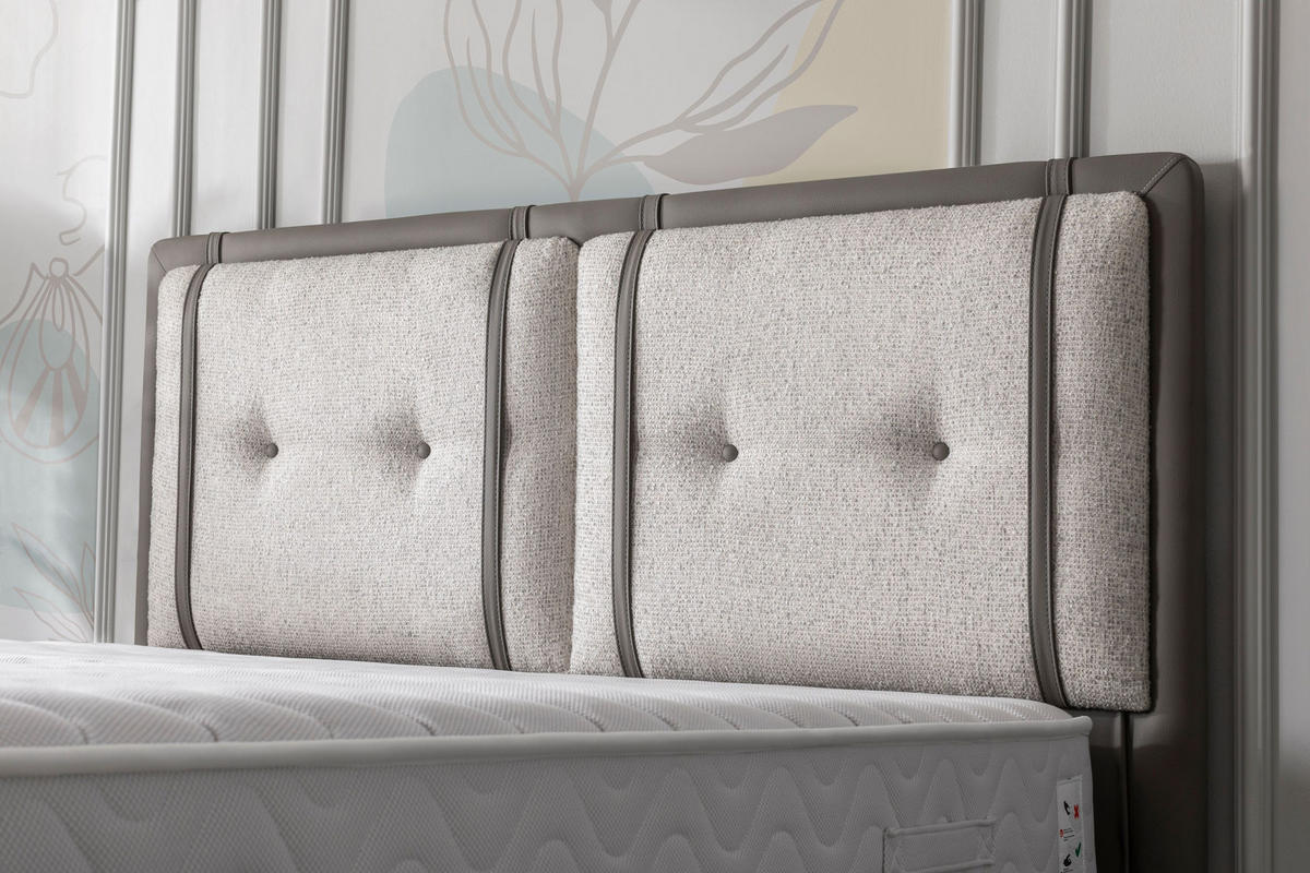 POLSTERBETT-SET Vesta 180x200 Taupe - Bett inkl. Matratze - Taupe, Metall (180/200cm) - Villa Möbel