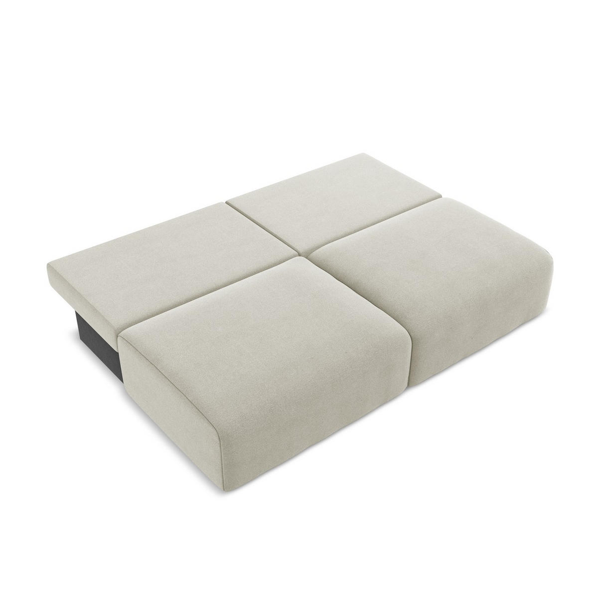 3-SITZER SOFA mit Schlaffunktion Strukturstoff Stoff Beige - Beige/Creme, Kunststoff/Textil (216/79/102cm) - LaMiaSofa