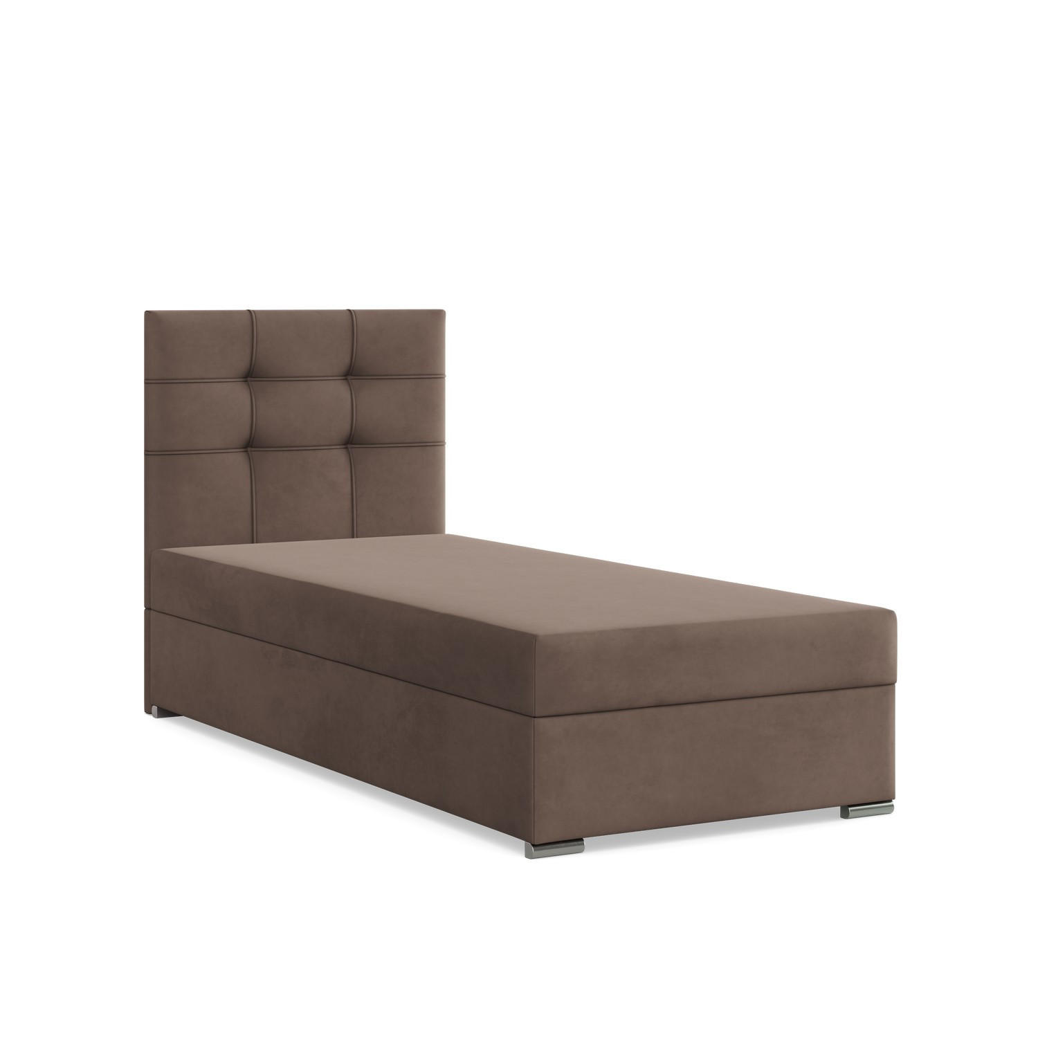 BOXBETT MIT KOPFTEIL 90x200 ELDA, Braun - Braun, Textil (90/200cm) - Mebligo