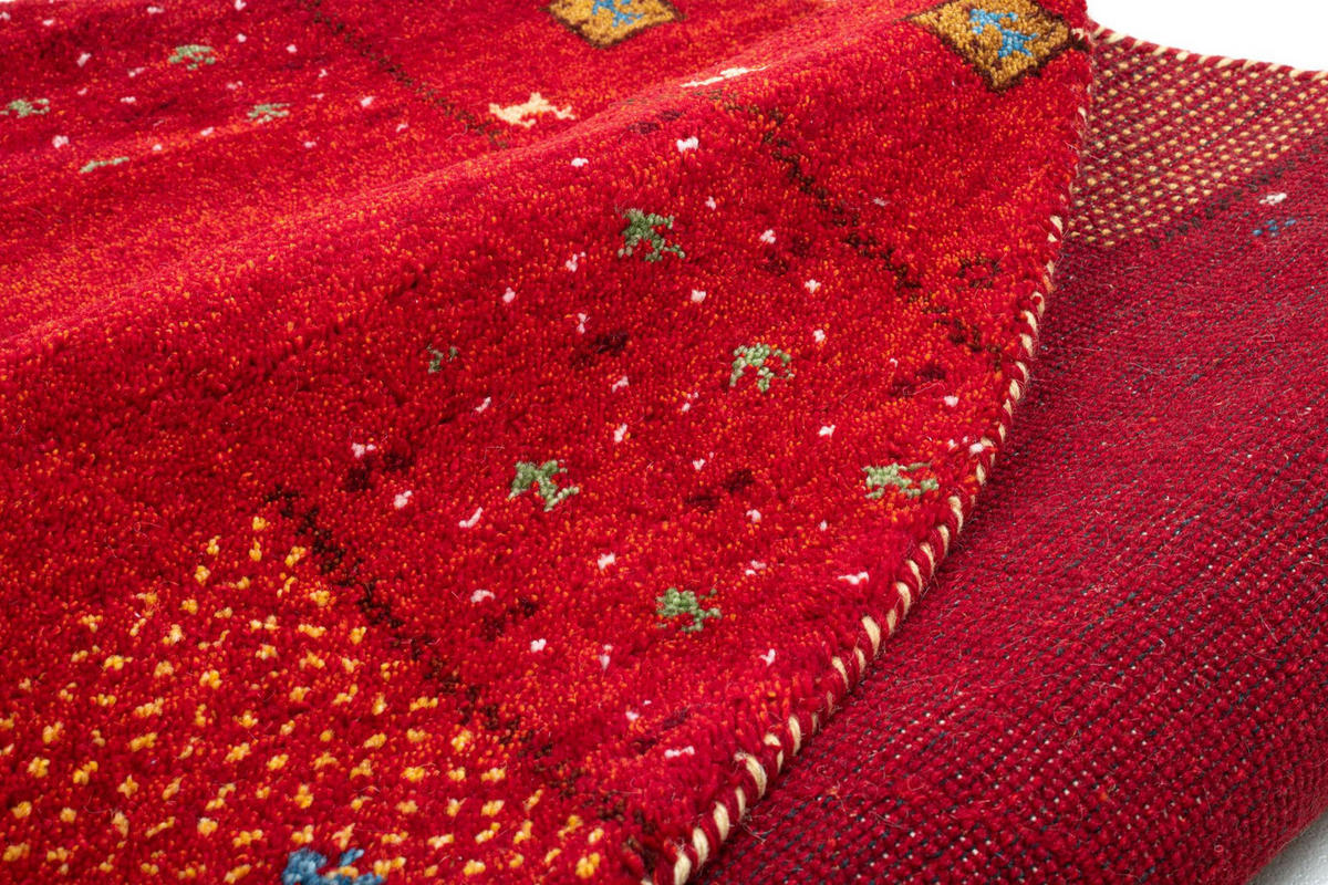 HANDKNÜPFTEPPICH Denver 150x150 cm - Rot, Textil (150/150cm) - THEKO