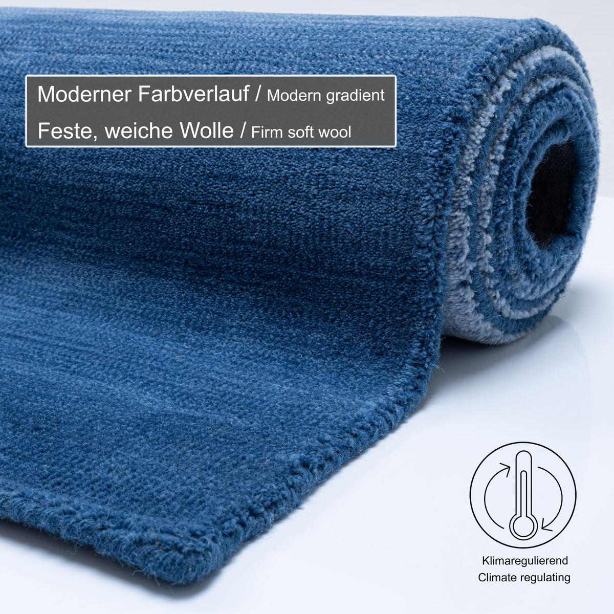 TUFTTEPPICH Wool Comfort 190x290 cm - Blau, Textil (190/290cm) - THEKO