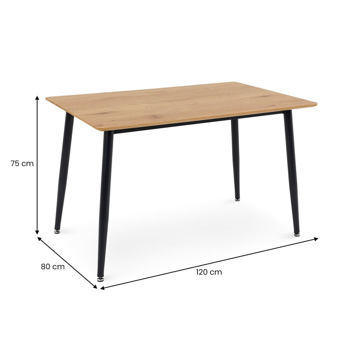 ESSGRUPPE NORA AZUL 5er Set Eiche - Eichefarben, Holzwerkstoff/Metall - IDIMEX