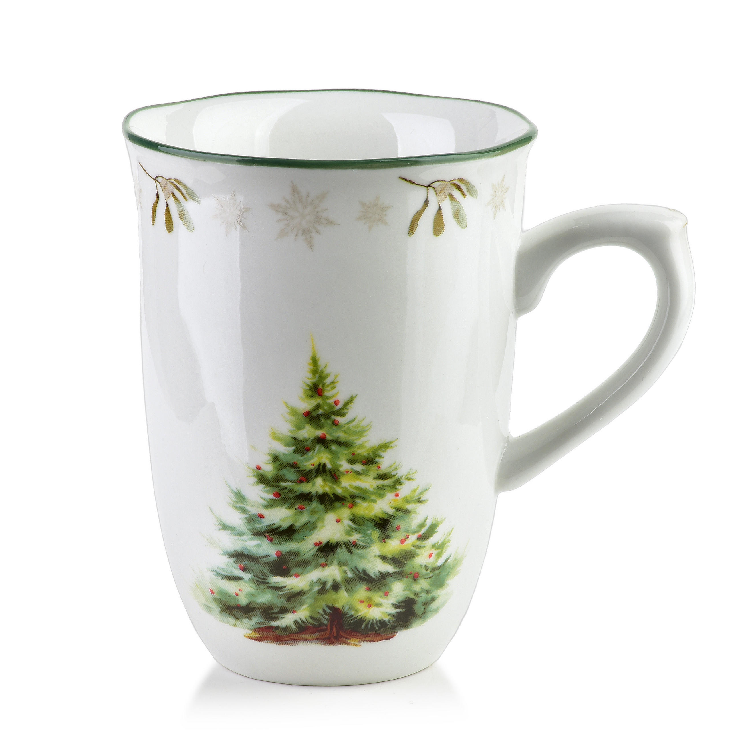 BECHER Santa Lila Weiß 15x11x11 cm Porzellan - Grün, Keramik (0.34L) - Mondex