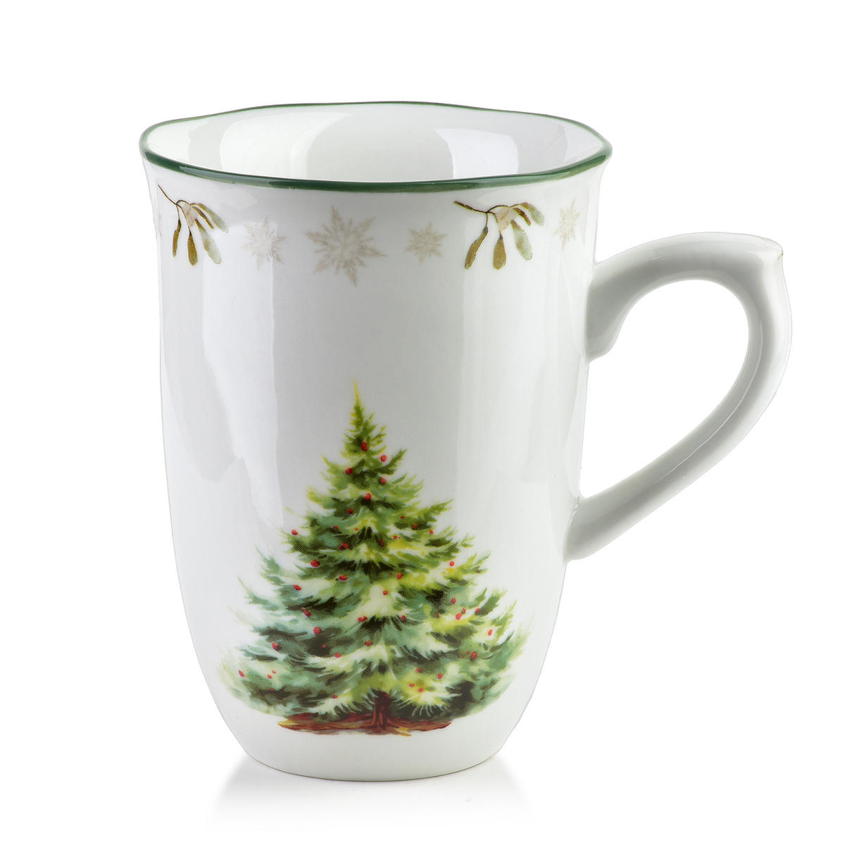 BECHER Santa Lila Weiß 15x11x11 cm Porzellan - Grün, Keramik (0.34L) - Mondex