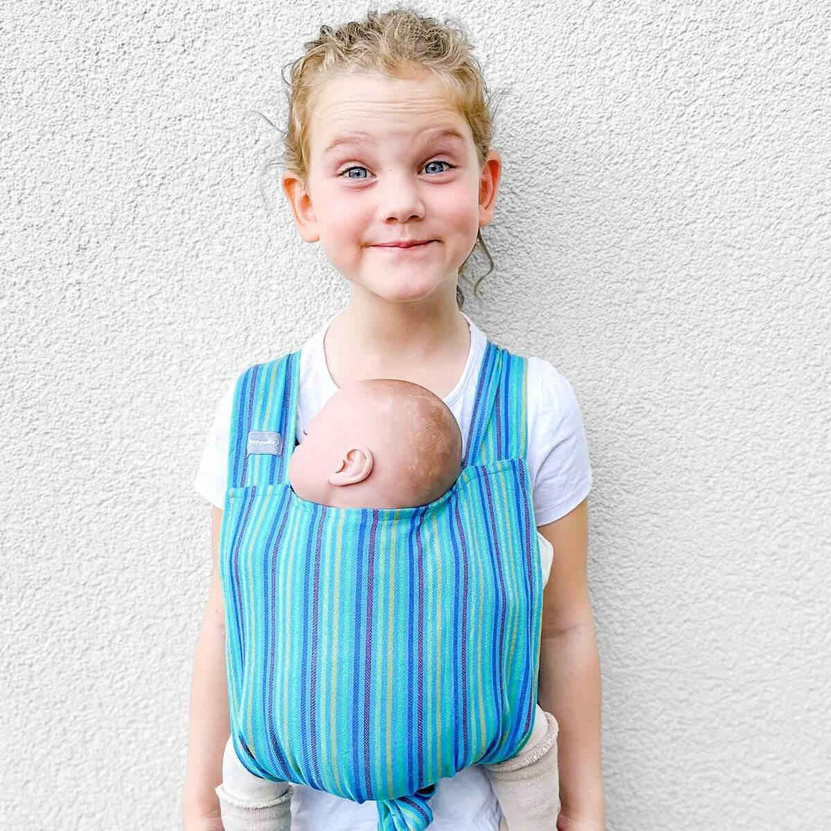 PUPPENZUBEHÖR Puppentrage - Türkis/Blau, Textil (25/0.1/35cm) - Hoppediz