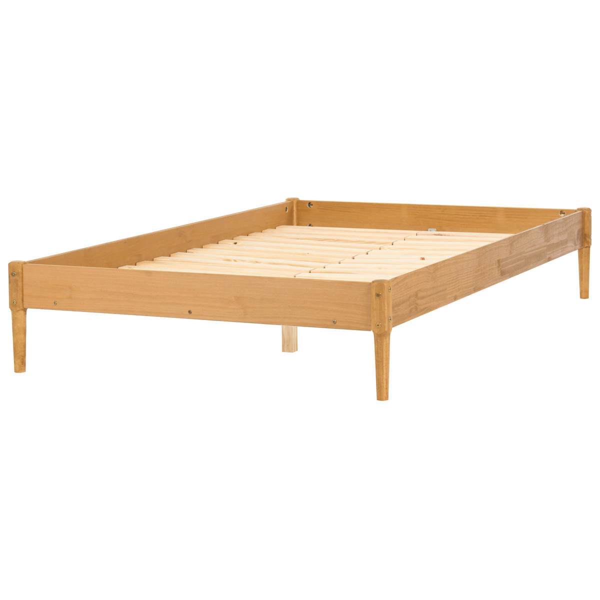 POSTELJA brez vzglavja 140/200 borov les svetlo rjava Veyrac - svetlo rjava/rjava, les (140/200cm) - Beliani
