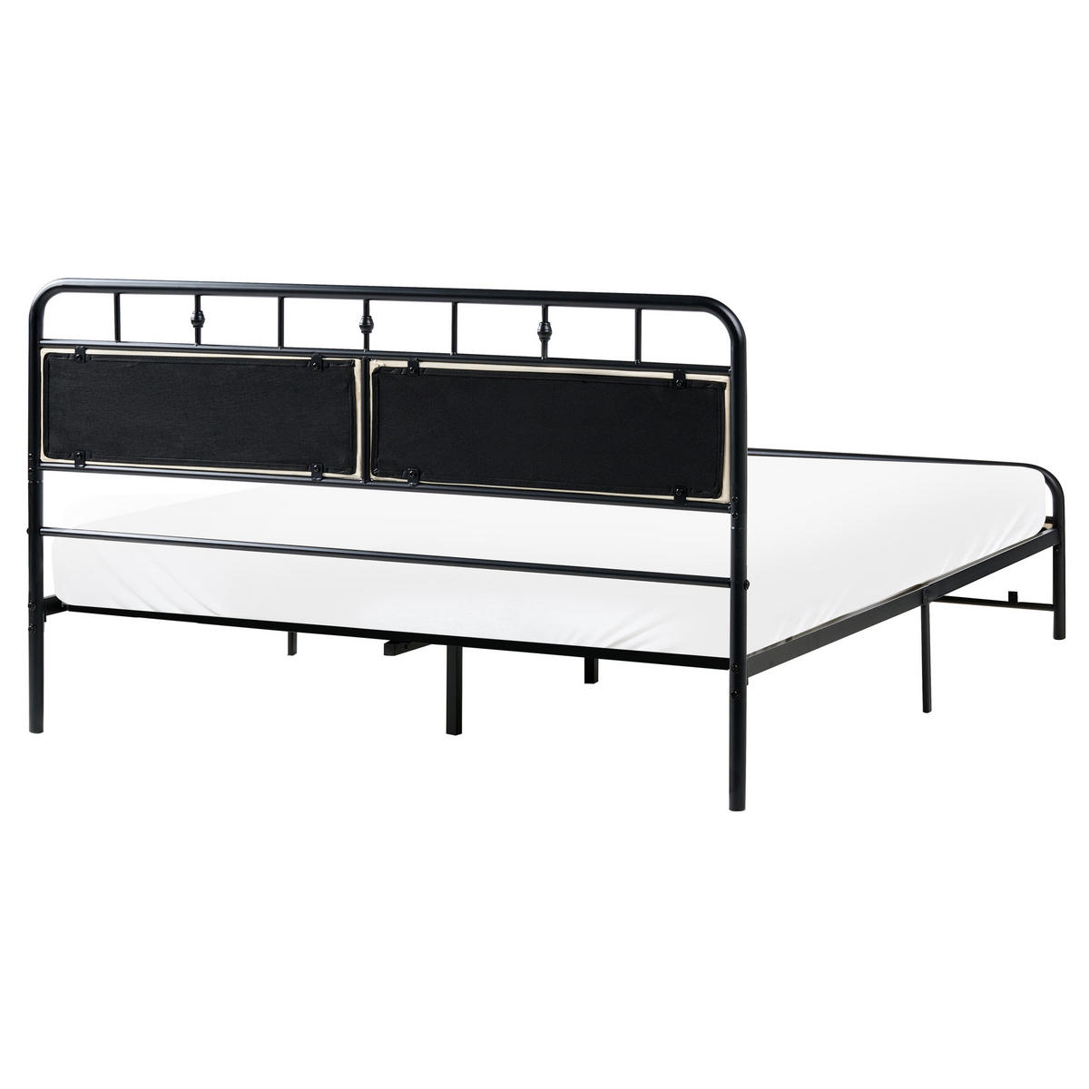 BETT mit Lattenrost 160/200 cm Eisen Schwarz Breuillet - Schwarz, Metall (160/200cm) - Beliani