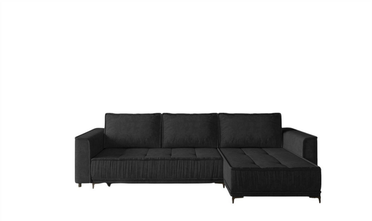 ECKSOFA Juna Mit Schlaffunktion - Schwarz, Holzwerkstoff/Textil (240/140cm) - Fun Möbel