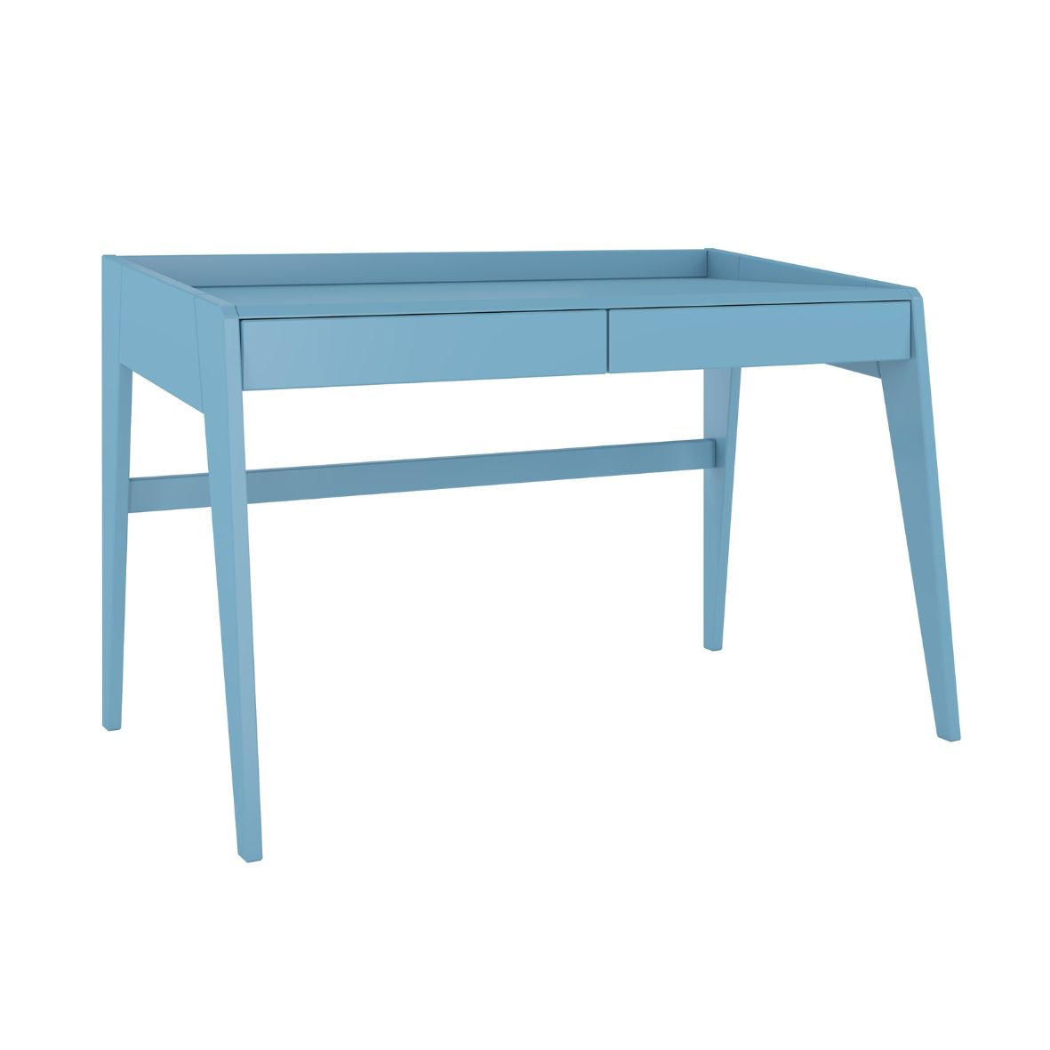 SCHREIBTISCH Lisa, 125/70/81 cm in Pastellblau, Buchenholz - Pastellblau, Holz/Buchenholz (70/125/81cm) - Visby