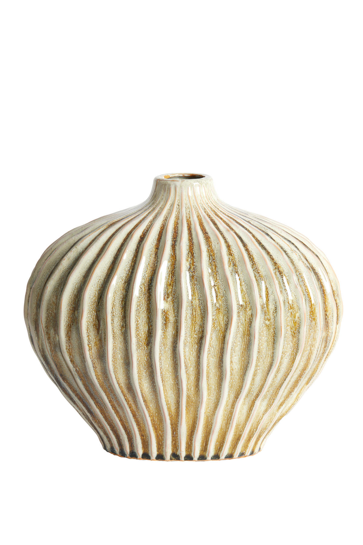 VAZE Lorito Grün 35/21/30 cm - Grün, Keramik (30cm) - Light & Living