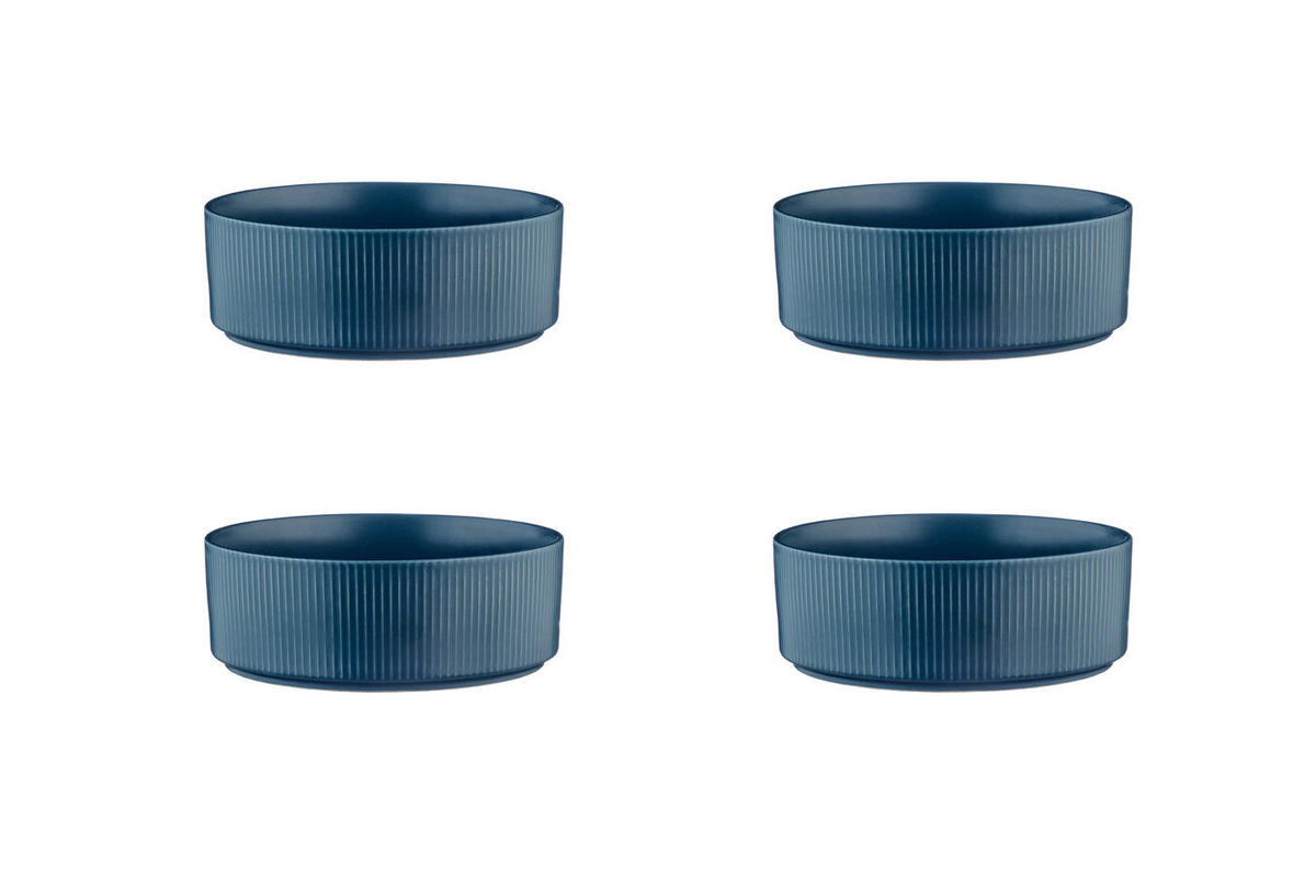 SCHALEN Scandi Ø16,5cm - 4er-Set - Marineblau - Blau, Keramik (16.5cm) - Björn