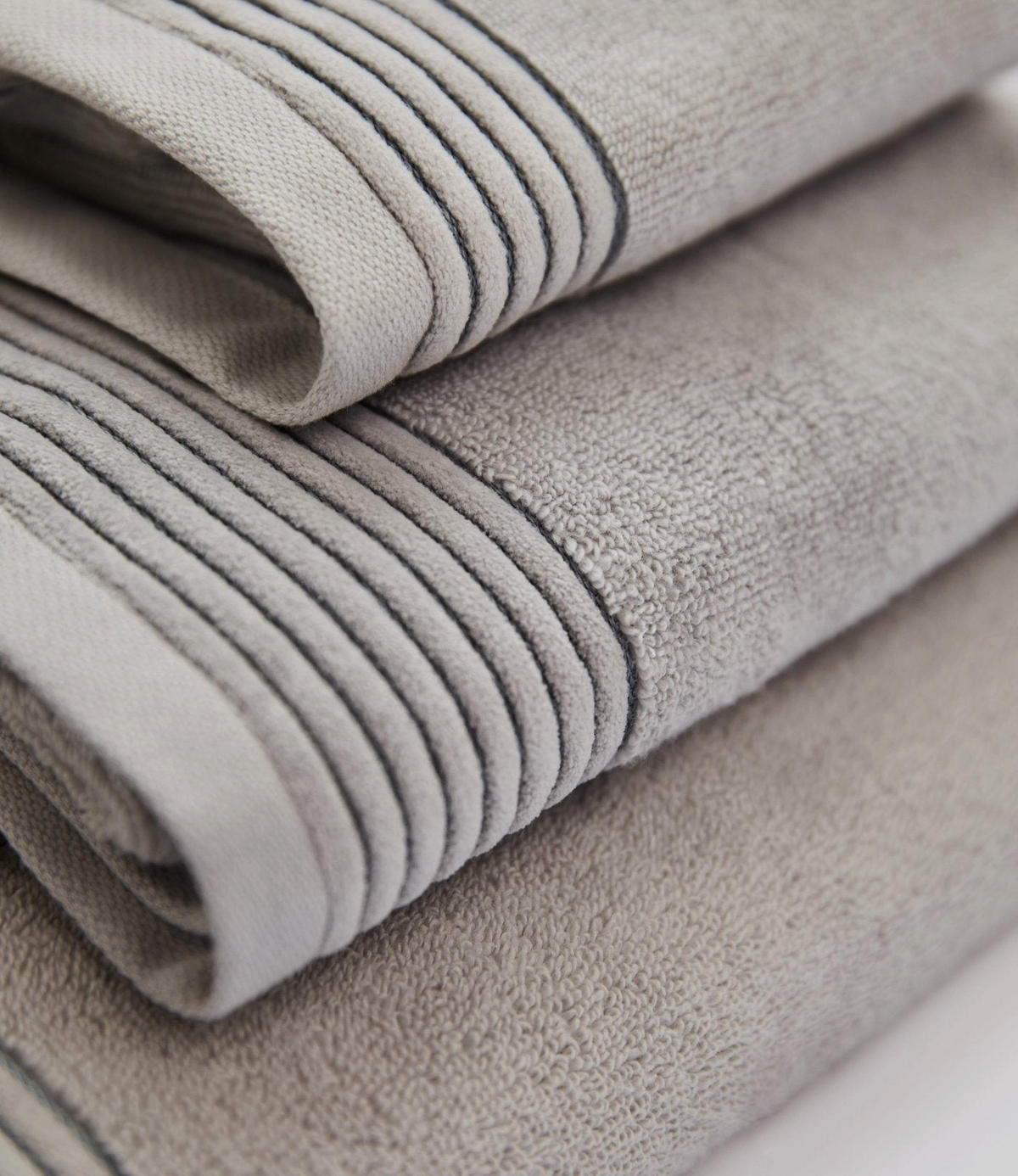 HANDTUCH Silver Mist 2er Set, 50x100cm, Baumwolle, Hellgrau - Hellgrau, Textil (50/100cm) - SOWL