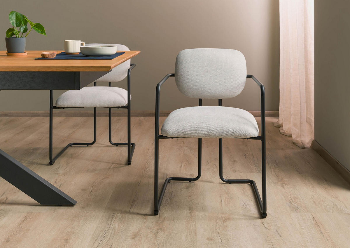 STUHL 100% Polyester 51 x 58 x 78 cm beige POLSTERSTÜHLE - Beige, Kunststoff (51/78/58cm) - Massivmoebel24