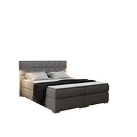 BOXBETT DAMALO, Stoff Sawana 180x200 cm Grau - Grau, Holz (200/200cm) - Kaiser Möbel