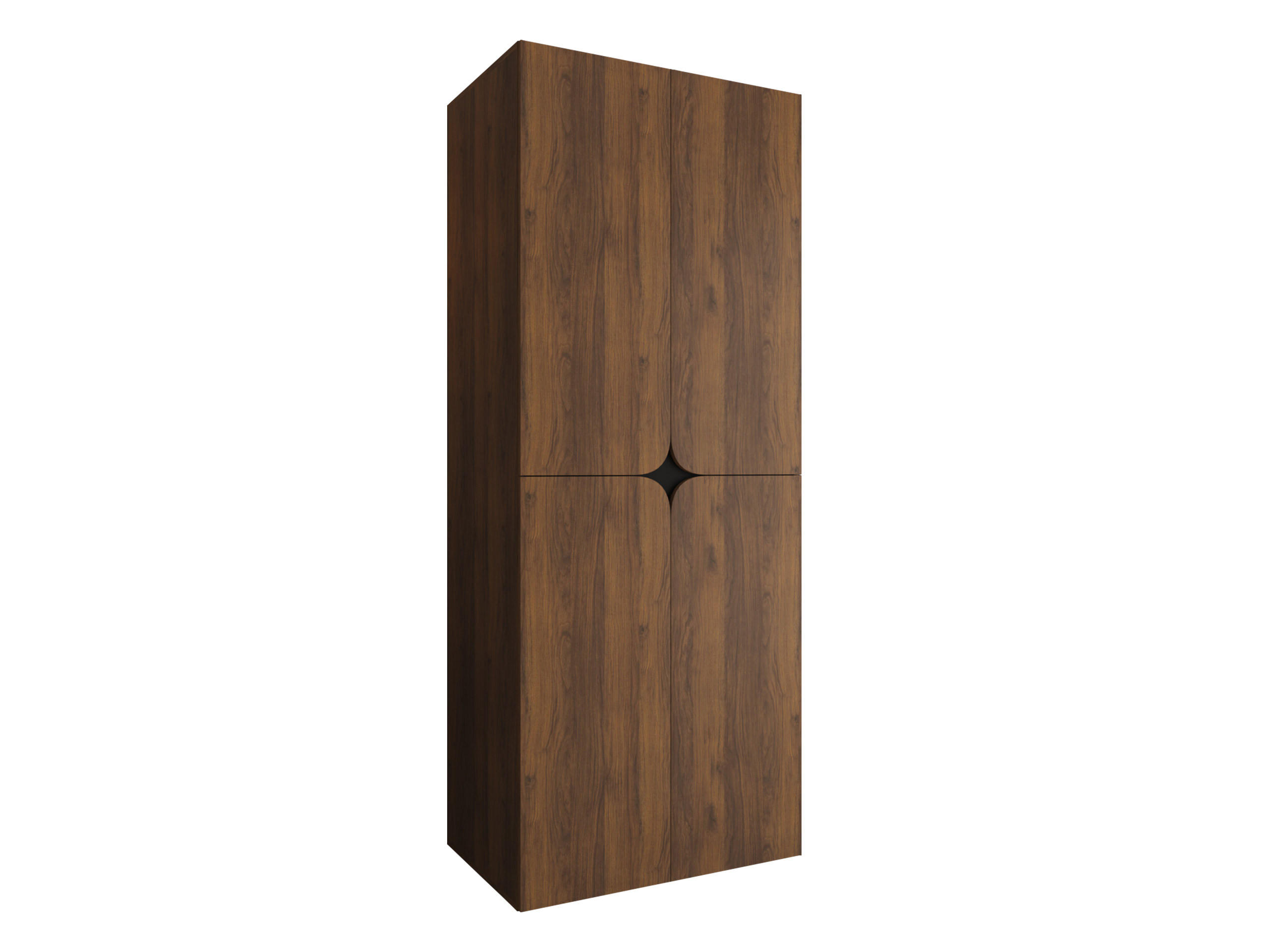 DREHTÜRENSCHRANK Espresso 80 cm - Nussbaumfarben/Schwarz, Holzwerkstoff/Kunststoff (80/203/50cm) - MIRJAN24