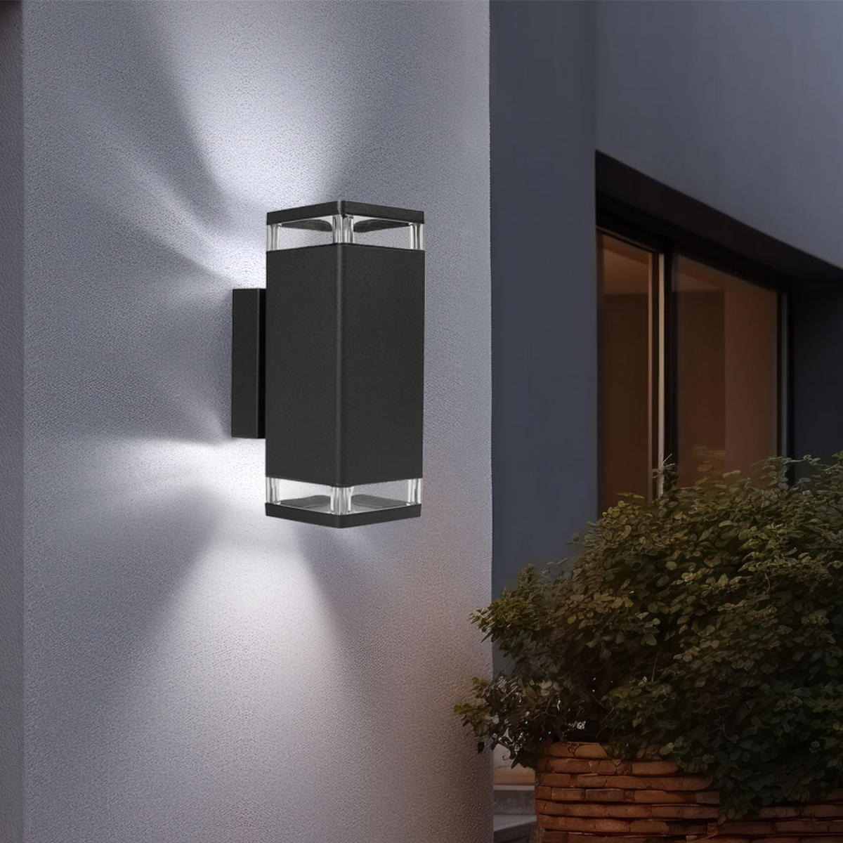 RGB LED AUSSEN-WANDLEUCHTE Aluminium Schwarz - Schwarz, Metall (9/13/23.5cm)
