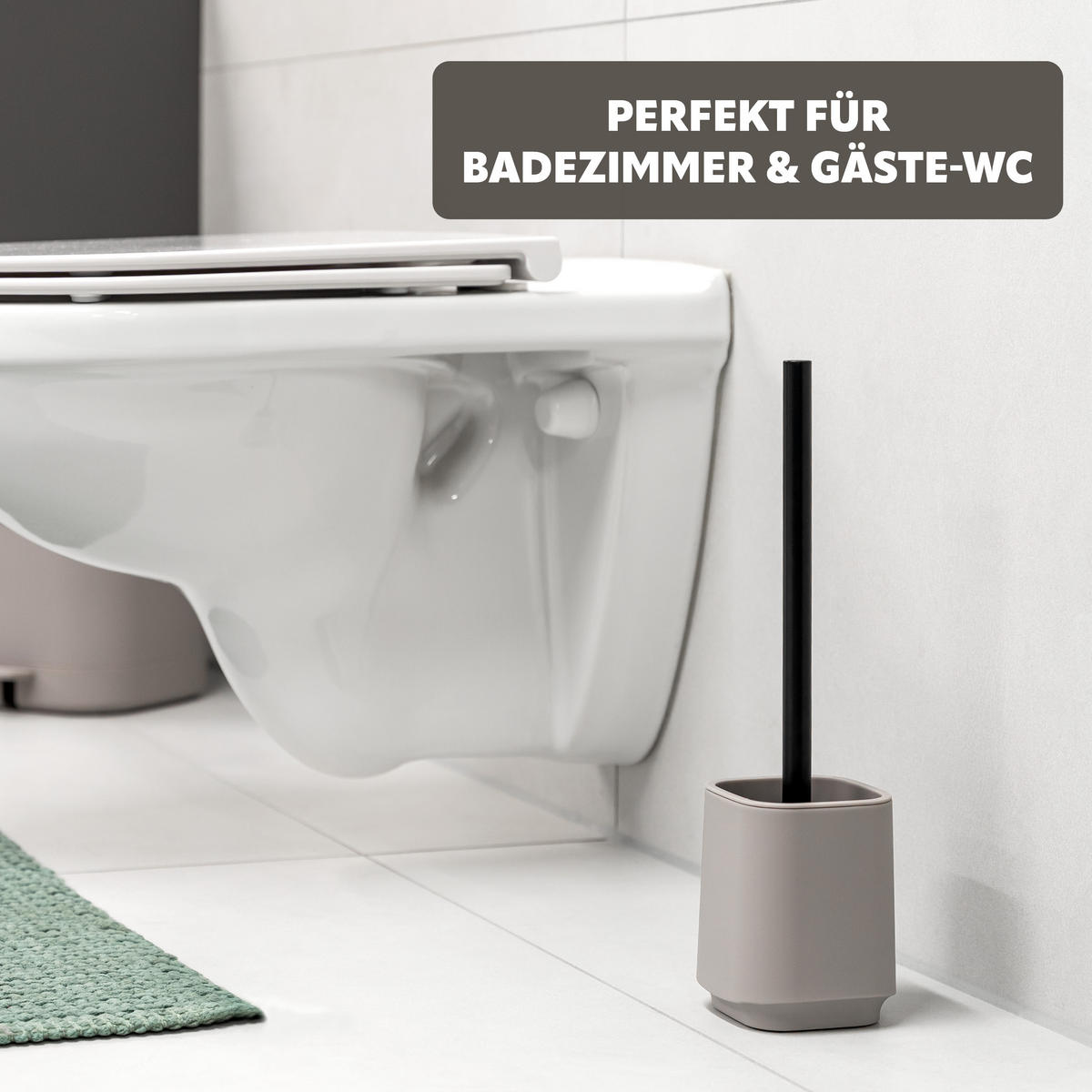 WC-GARNITUR VALONA, Soft-Touch, taupe - Taupe, Kunststoff (10/38/10cm) - eluno