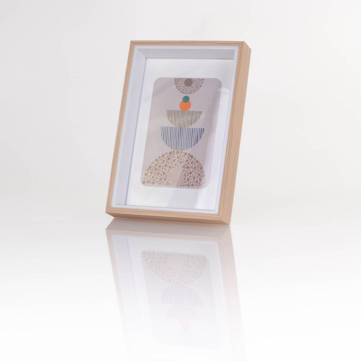 BILDERRAHMEN mit Passepartout 15/22/3 cm - Beige, Holzwerkstoff (15/22/3cm) - Home Styling Collection