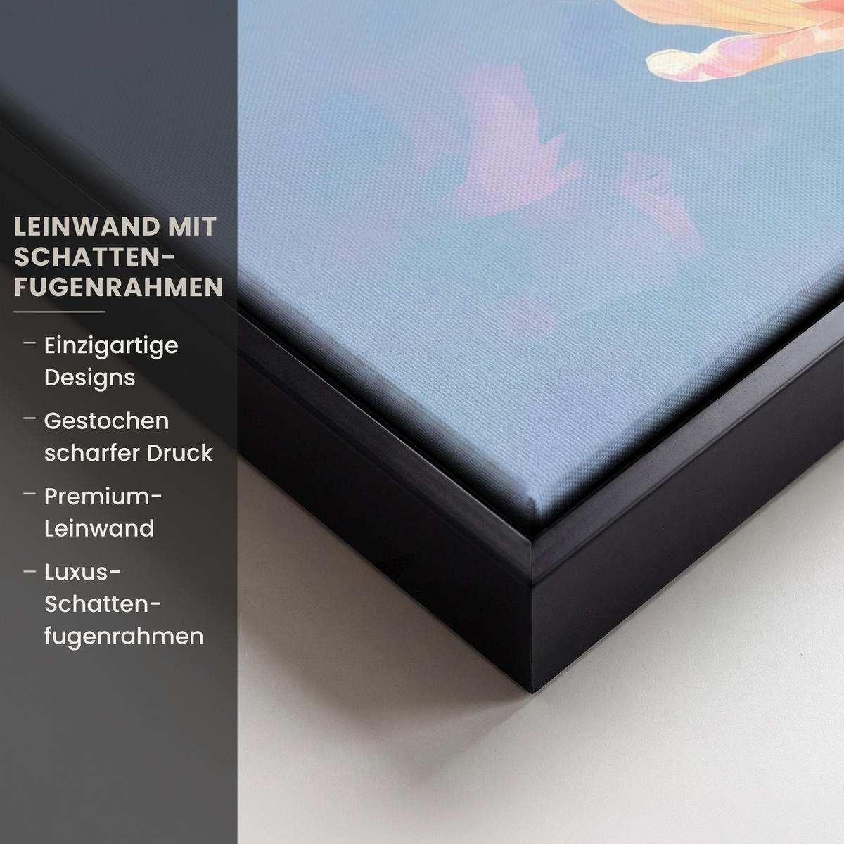 LEINWAND Bilder mit Rahmen - Tulpen - Rosa Akzente - Blau - 30x20 - Pastellblau, Textil (30/20cm) - MuchoWow