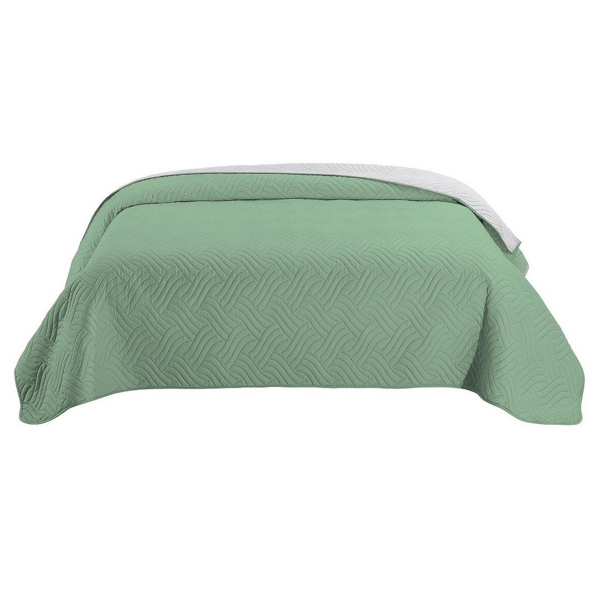 TAGESDECKE Wende-Design grün 220/240 cm Duo-Color - Grün, Textil (220/240cm) - wometo