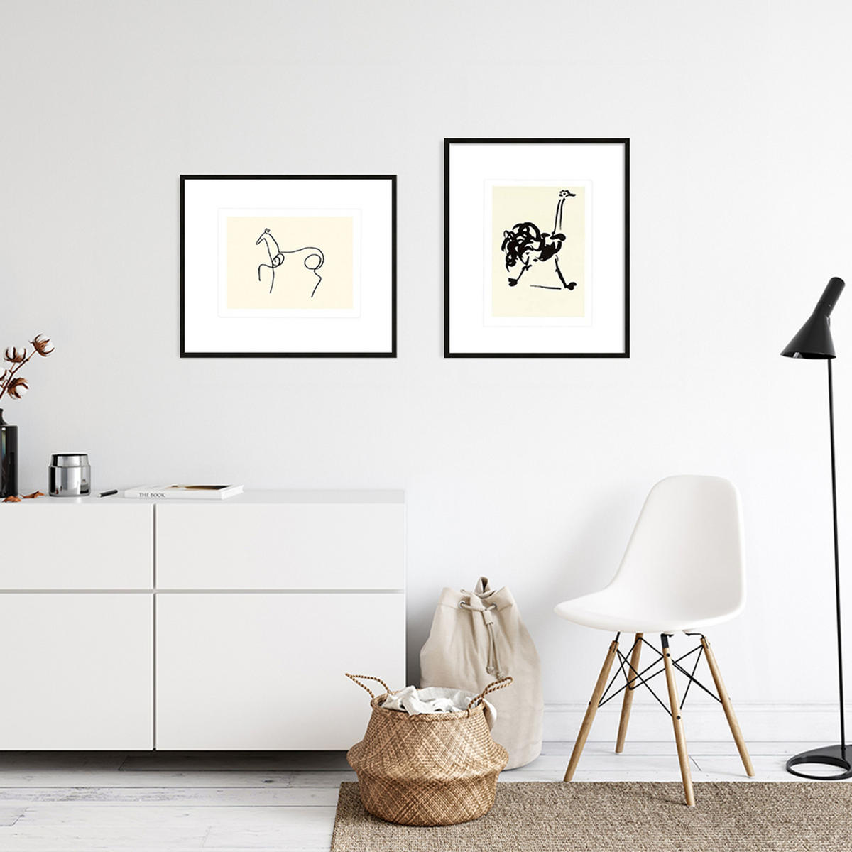 BILD gerahmt 53x63 cm Pablo Picasso „Der Strauß“ - Weiß, Holz (53/63cm) - artissimo