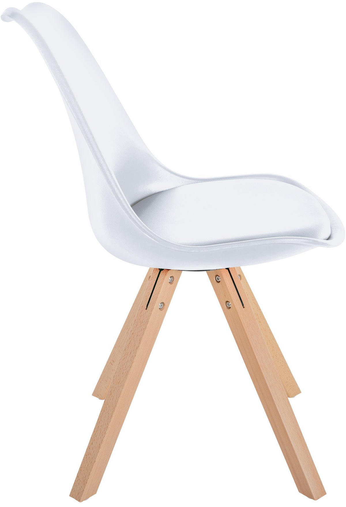 STUHL Kunststoff weiß - Naturfarben/Weiß, Holz/Kunststoff (48/81/54cm) - CLP