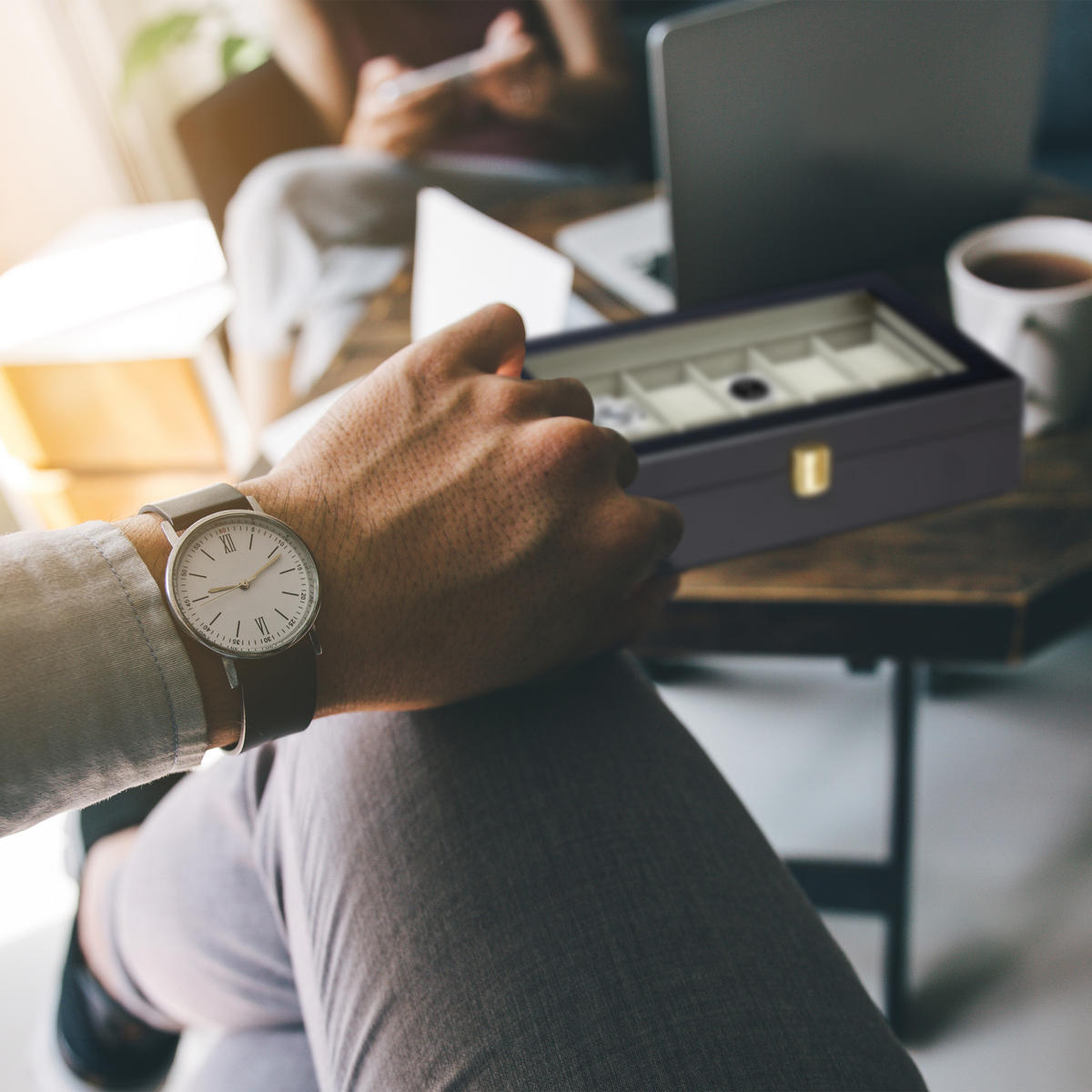 UHRENBOX - Multicolor, Glas/Holzwerkstoff (31/8/20cm) - Relaxdays