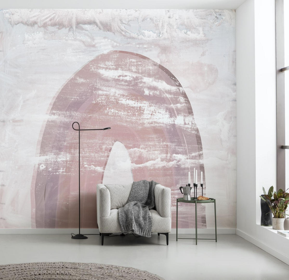 FOTOTAPETE Regenbogen 300 x 280 cm - Pink, Papier (300/280cm) - Sanders & Sanders