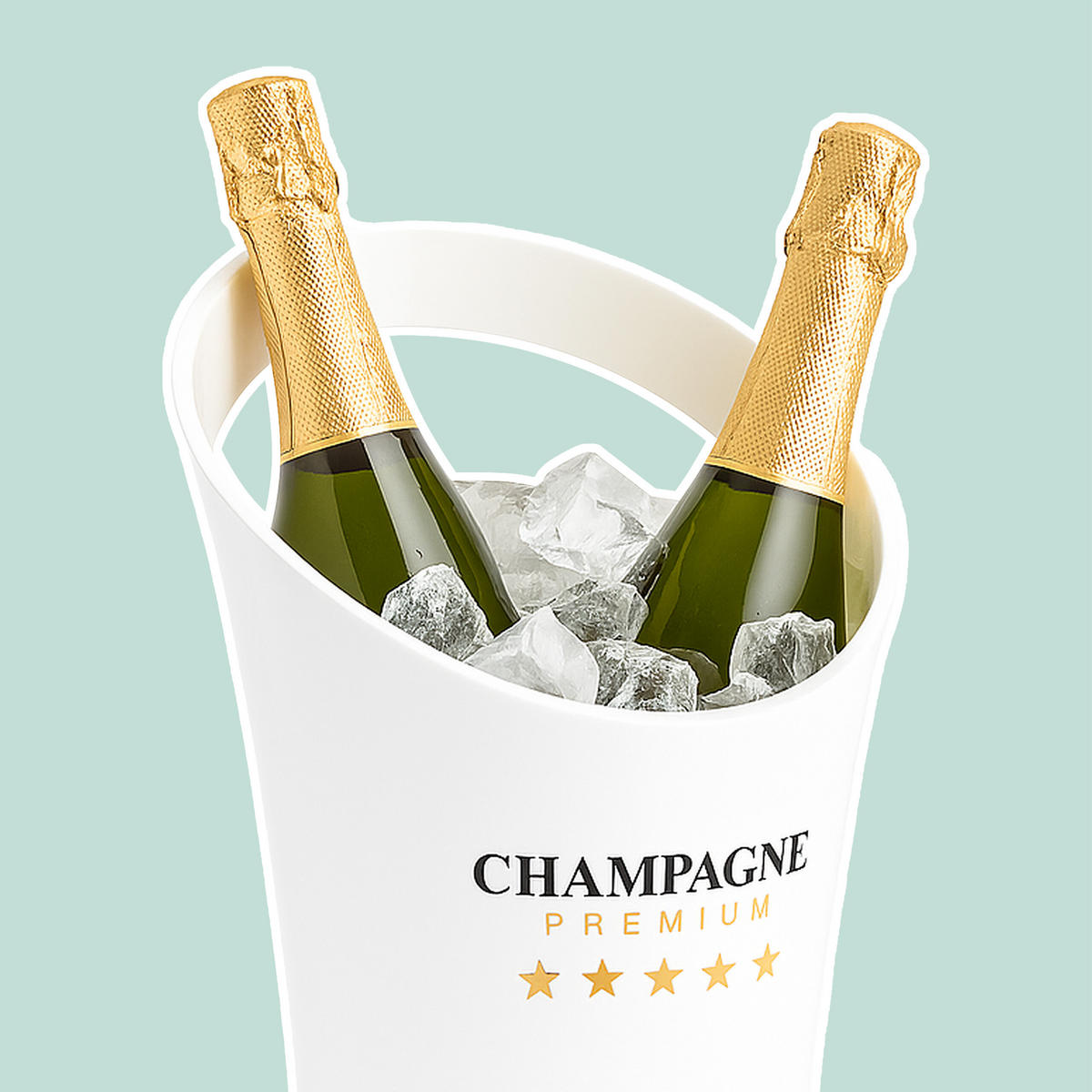 SEKTKÜHLER - Weiß, Kunststoff (21.5/29.5cm) - Relaxdays