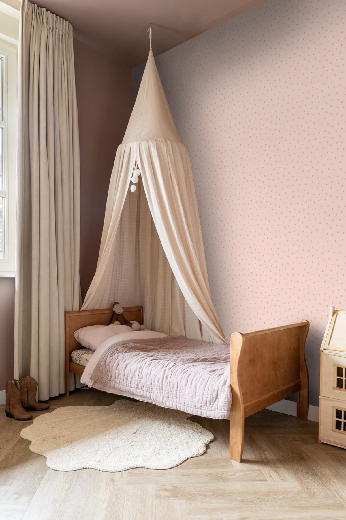 TAPETE Punkte 53 cm x 10.05 m - Pink, Papier (53/0.1cm) - ESTAhome