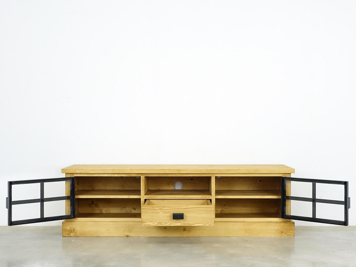 TV-SCHRANK aus Massivholz Industrial - Honig, Holz (160/46/40cm) - Seart