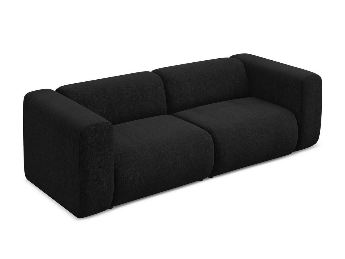 3-SITZER SOFA Chenille Stoff Schwarz - Schwarz, Kunststoff/Textil (228/70/89cm) - Makamii