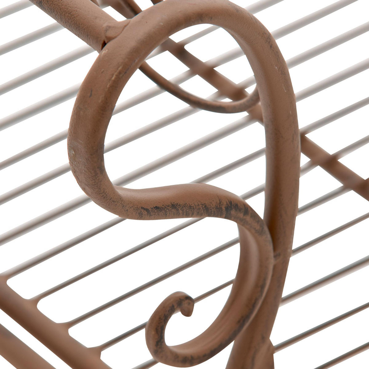 GARTENBANK 128/46 cm Metall Antik Braun - Braun, Metall (128/94/46cm) - CLP