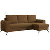ECKSOFA Hugo Boucle Braun - Schwarz/Braun, Textil/Metall (242/140cm) - MKS