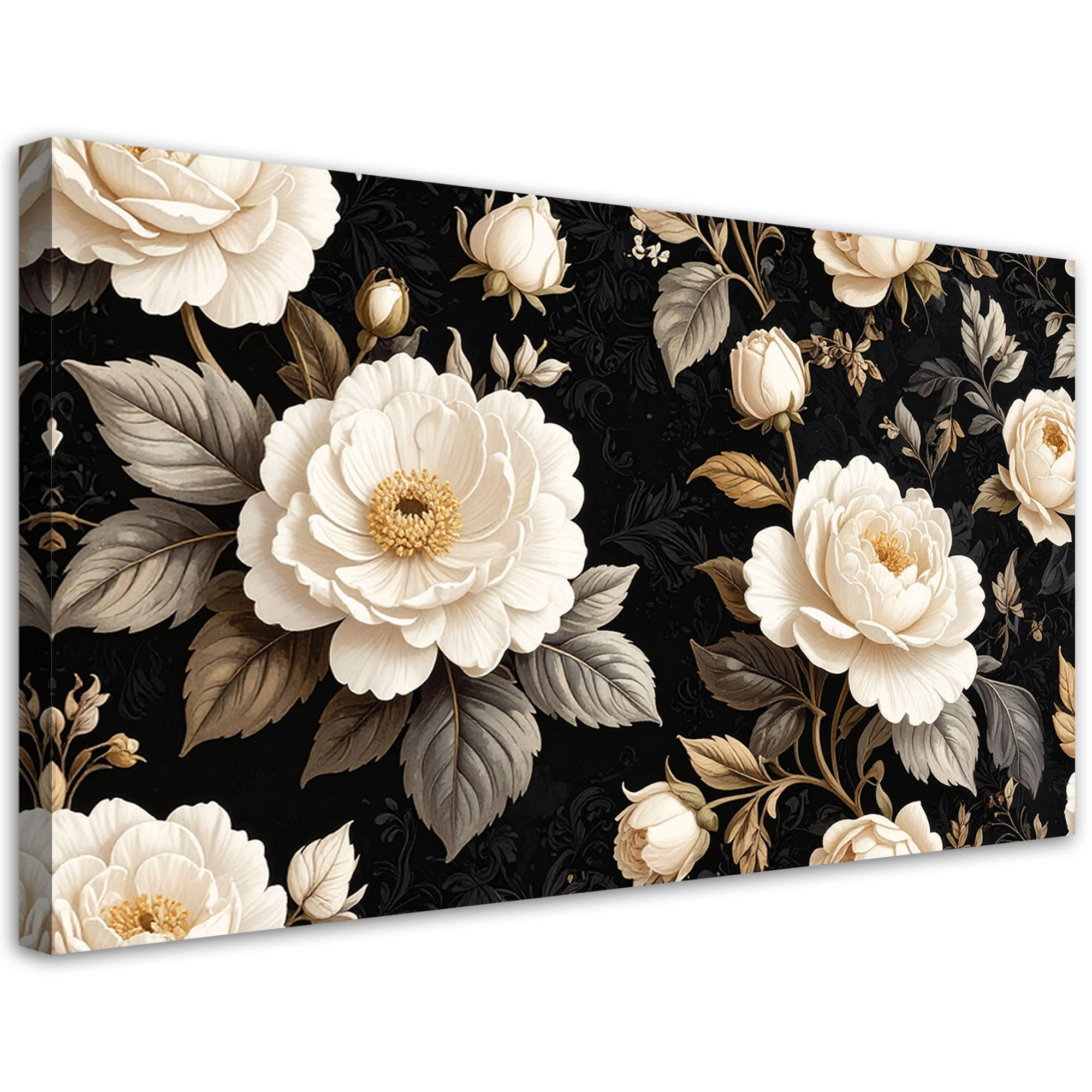 LEINWANDBILD Blumen 80x40cm - Schwarz, Textil (80/40cm) - Feeby
