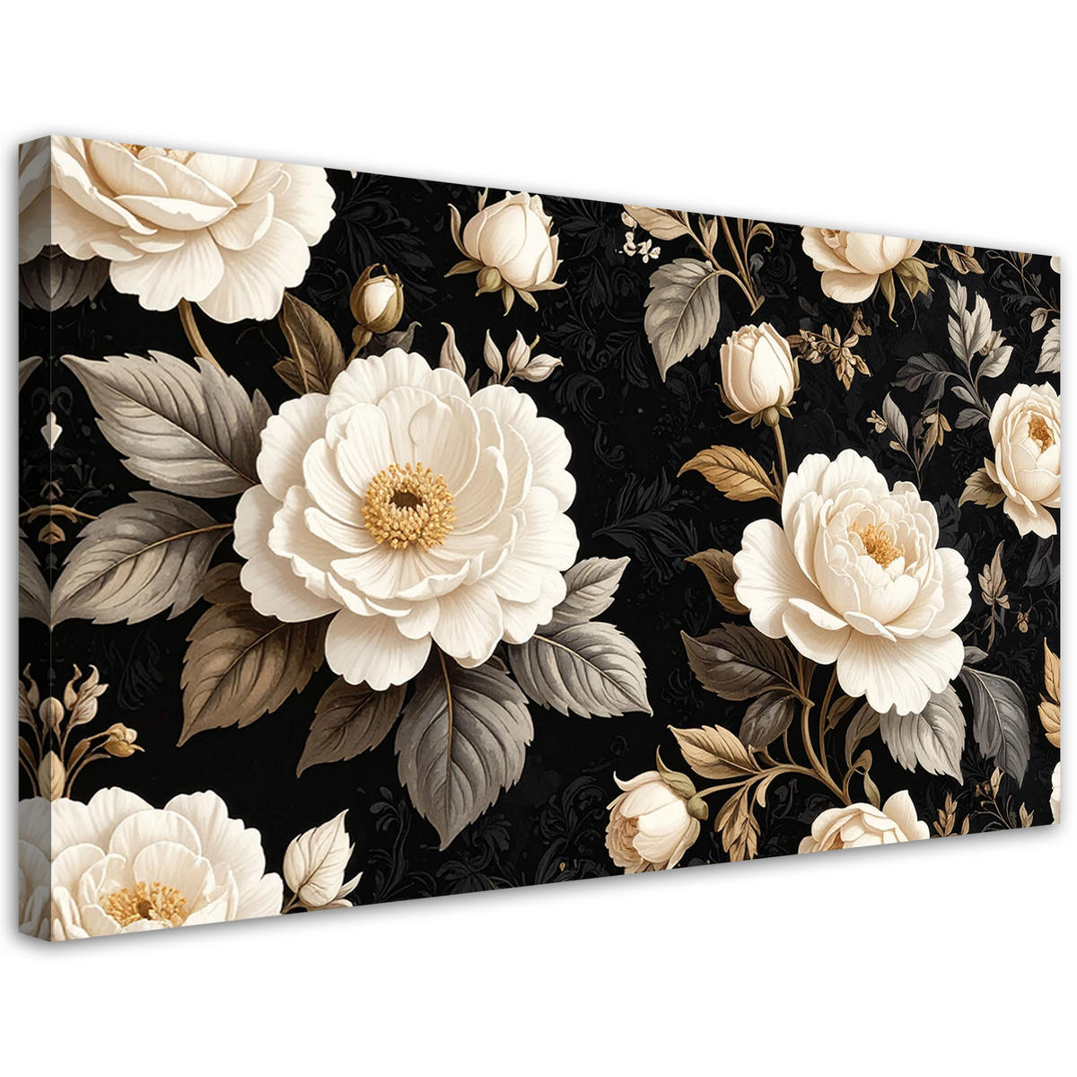 LEINWANDBILD Blumen 80x40cm - Schwarz, Textil (80/40cm) - Feeby