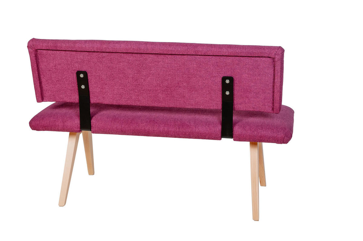 SITZBANK Die Natürliche - Violett/Buchefarben, Holz/Textil (51/84/125cm) - Kundler Home