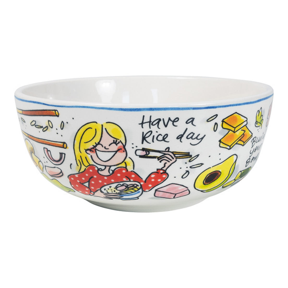 SCHALE Have a rice day in Bunt - 15cm - Multicolor, Keramik (15.5/6.7/15.5cm) - Blond Amsterdam