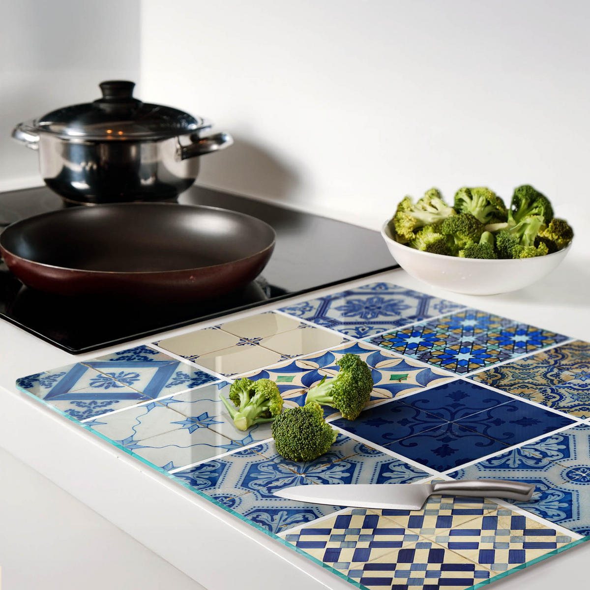 GLASPLATTE 60x52 cm Fliesen - Blau, Glas (60/0.4/52cm) - TULUP