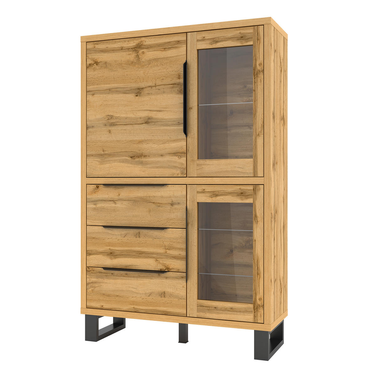 VITRINE in Eiche Wotan, Eiche - Eiche Wotan, Holzwerkstoff (120/190/45cm) - MASSENO