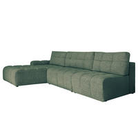 ECKSOFA mit Schlaffunktion - Strukturstoff - Türkis/Beige, Kunststoff/Textil (338/184cm) - home24