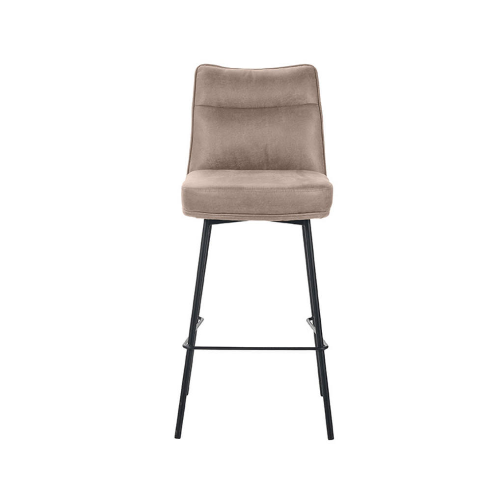 Thumbnail - Label51 Barhocker, Taupe, Textil, 46x107x55 cm, Esszimmer, Barmöbel, Barhocker