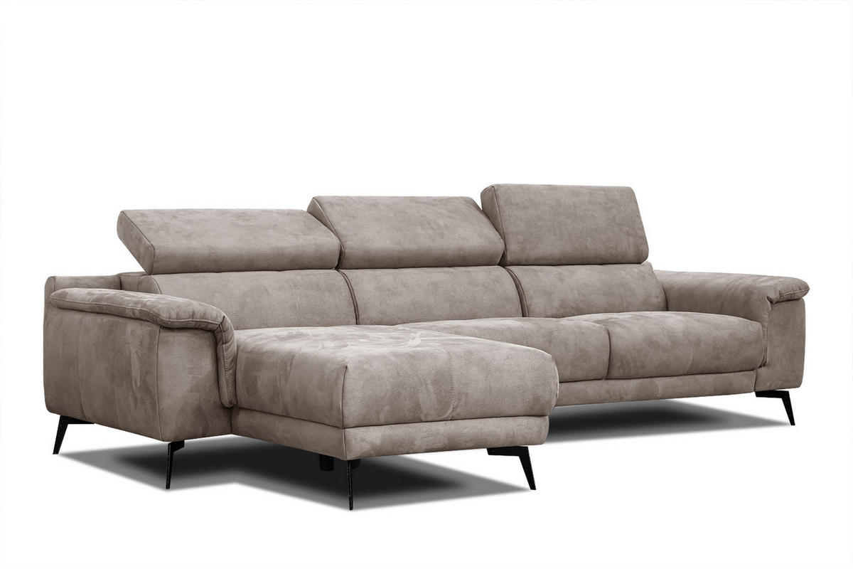 ECKSOFA FIERO 4-Sitzer, beige - Beige/Schwarz, Holzwerkstoff/Textil (158/269cm) - Courtois Laville