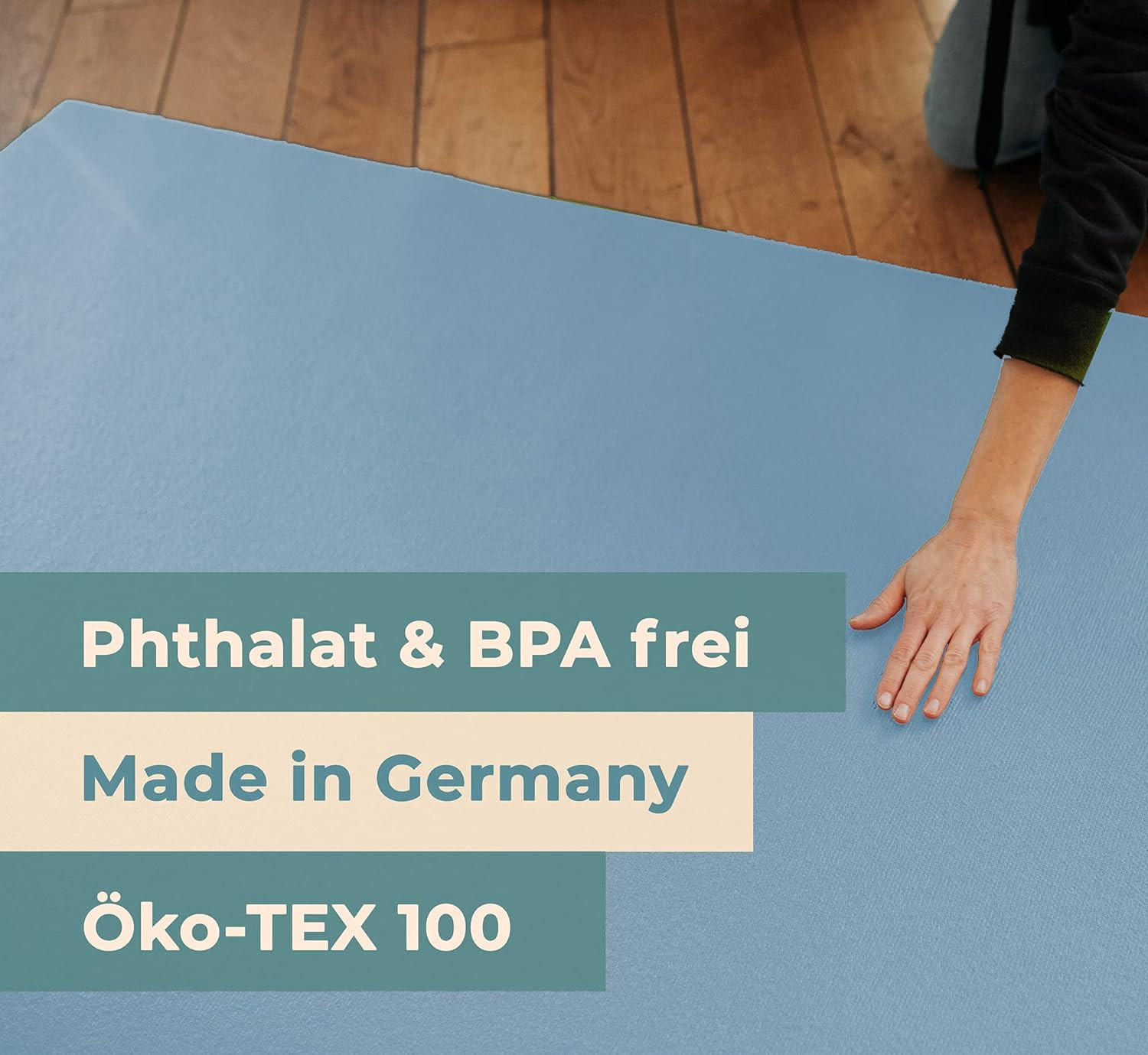 Thumbnail - Sanosoft Krabbelmatte, Hellblau, Textil, 240x220 cm, Oeko-Tex® Standard 100, Teppiche & Böden, Teppiche, Teppich Kinderz...