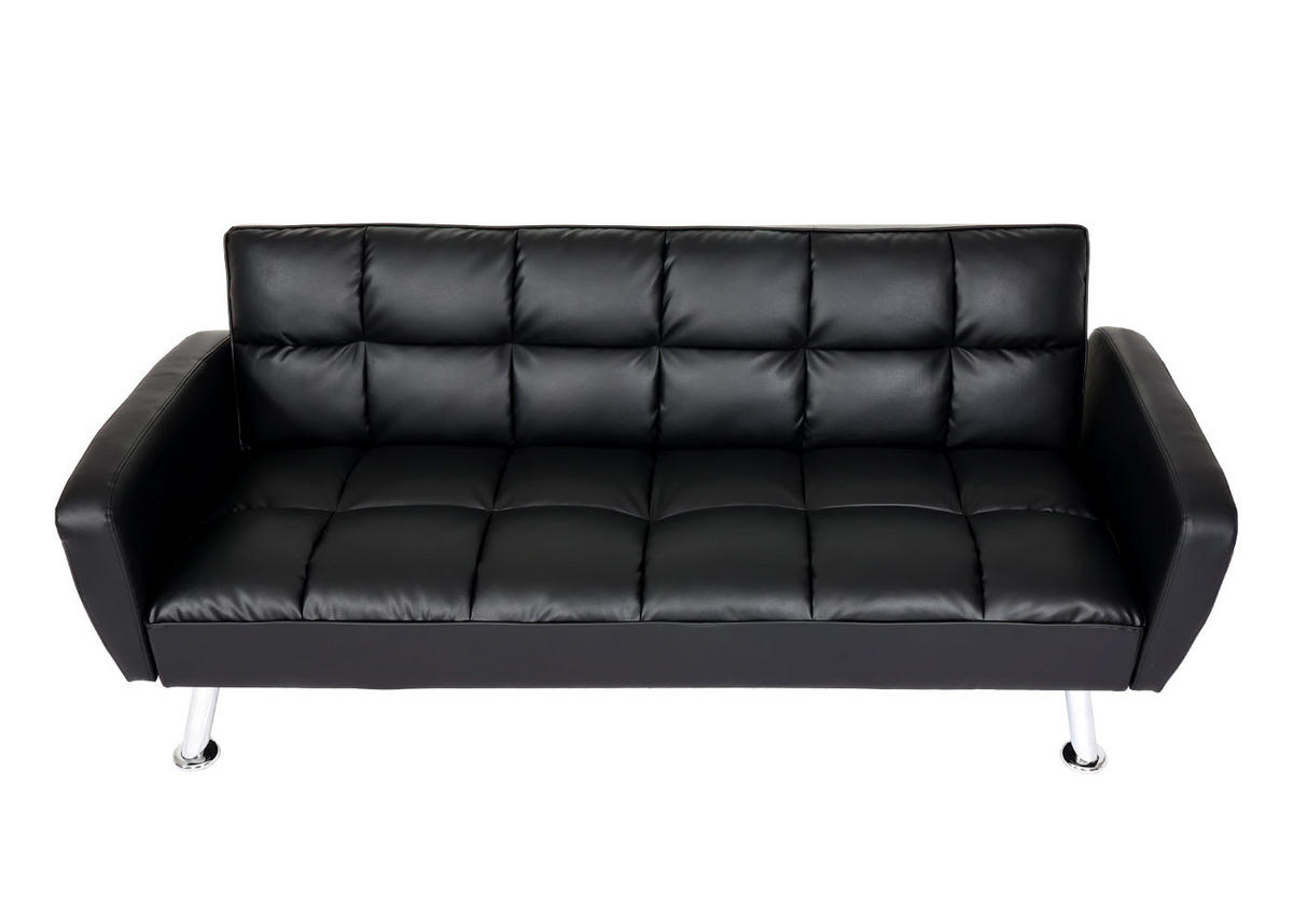 SOFA Schwarz - Schwarz, Textil (203/81/93cm) - MCW