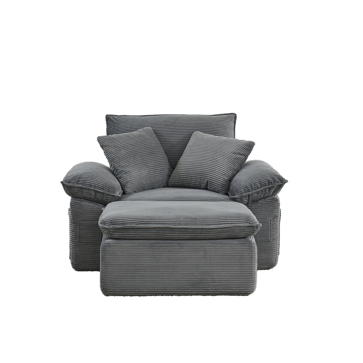 SESSEL DE-35049 mit Fußstütze Hellgrau - Hellgrau, Textil (125/65/156cm) - ComfortXL