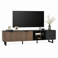 TV-ELEMENT mit LED-Beleuchtung 200 x 38 x 50 cm Schwarz Holzoptik - Schwarz, Holzwerkstoff (38/50/200cm) - Beauniv