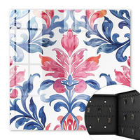 SCHLÜSSELBOX Schwarz 30x30 cm- Türöffnung nach rechts - Bunte Ornamente - Blau, Metall (30/30/5cm) - TULUP