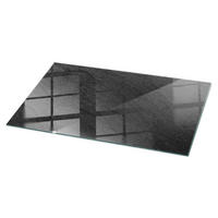 TISCHPLATTE 100x50 cm Natursteinstruktur - Schwarz, Glas (100/50/0.4cm) - TULUP
